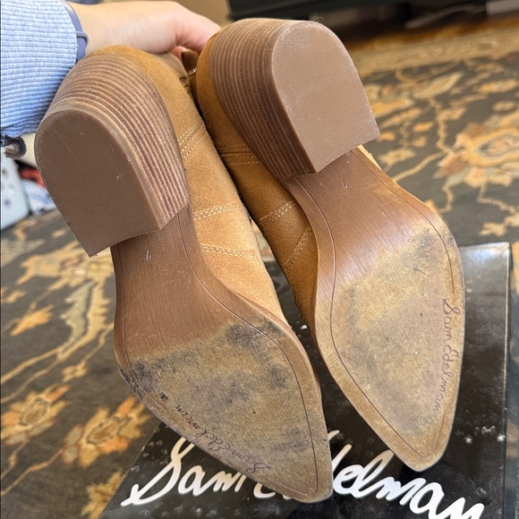 Sam Edelman Winona camel suede boots sz 7 - Picture 3 of 4